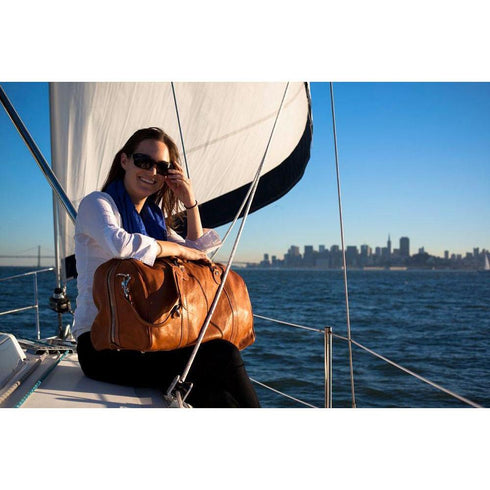 leather duffle bag floto parma